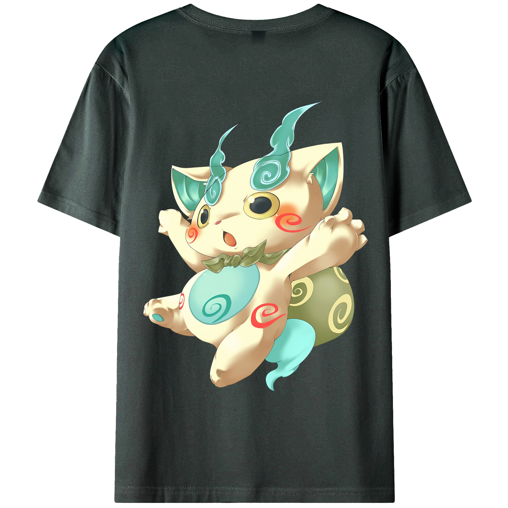 （画像用） 妖怪ウォッチ Yo-kai Watch 綿100％ メンズ半袖Tシャツ（バックプリント） 通気性